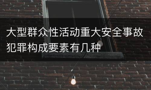 大型群众性活动重大安全事故犯罪构成要素有几种