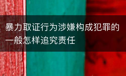 暴力取证行为涉嫌构成犯罪的一般怎样追究责任