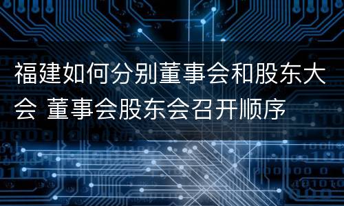 福建如何分别董事会和股东大会 董事会股东会召开顺序