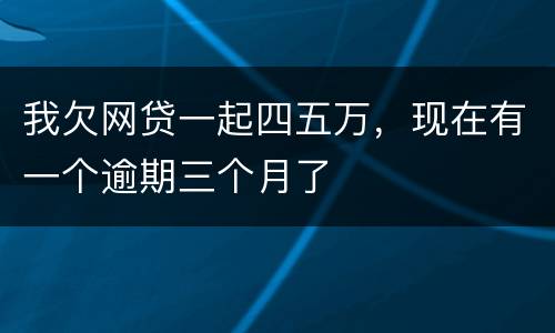 我欠网贷一起四五万，现在有一个逾期三个月了