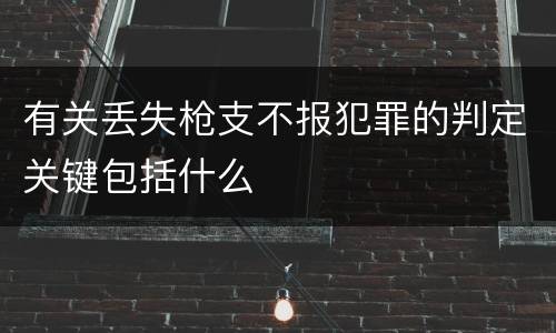 有关丢失枪支不报犯罪的判定关键包括什么