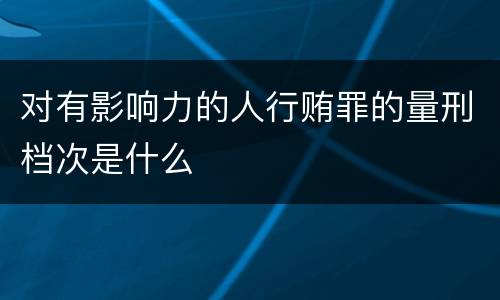 对有影响力的人行贿罪的量刑档次是什么
