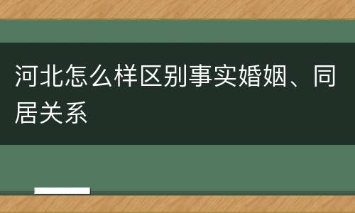 河北怎么样区别事实婚姻、同居关系