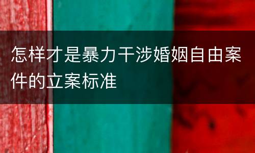 怎样才是暴力干涉婚姻自由案件的立案标准