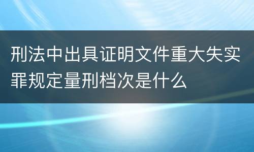 刑法中出具证明文件重大失实罪规定量刑档次是什么