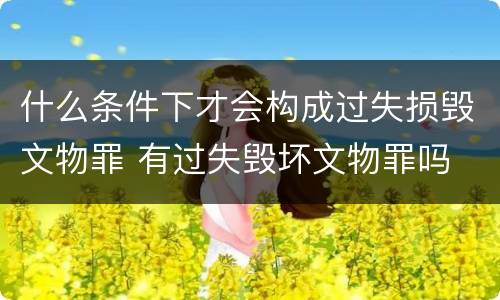 什么条件下才会构成过失损毁文物罪 有过失毁坏文物罪吗