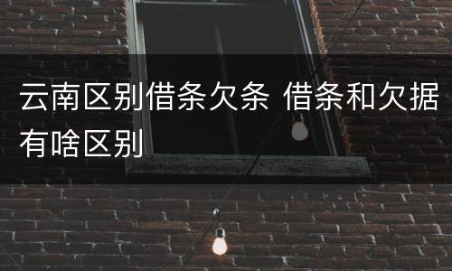 云南区别借条欠条 借条和欠据有啥区别