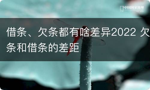 借条、欠条都有啥差异2022 欠条和借条的差距