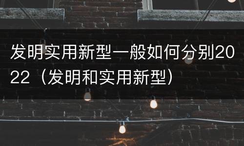 发明实用新型一般如何分别2022（发明和实用新型）