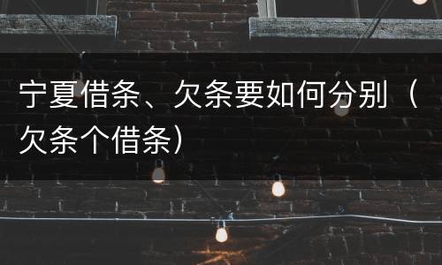 宁夏借条、欠条要如何分别（欠条个借条）