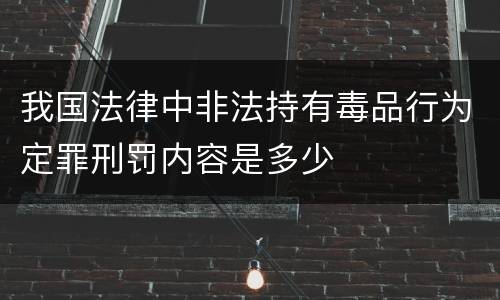 我国法律中非法持有毒品行为定罪刑罚内容是多少