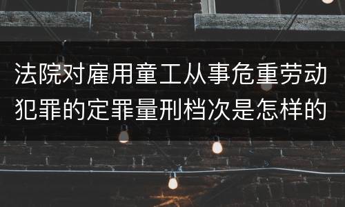 法院对雇用童工从事危重劳动犯罪的定罪量刑档次是怎样的