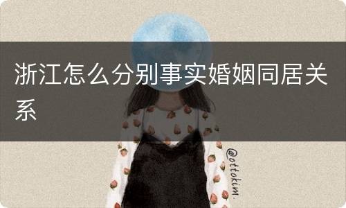 浙江怎么分别事实婚姻同居关系