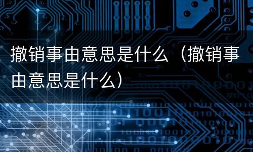 撤销事由意思是什么（撤销事由意思是什么）