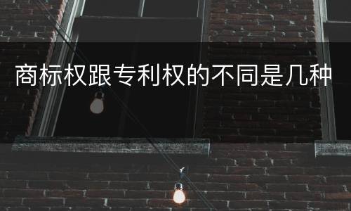 商标权跟专利权的不同是几种