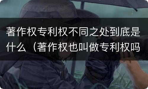 著作权专利权不同之处到底是什么（著作权也叫做专利权吗）