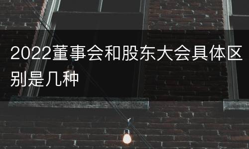 2022董事会和股东大会具体区别是几种