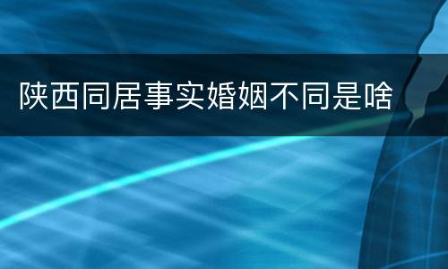 陕西同居事实婚姻不同是啥