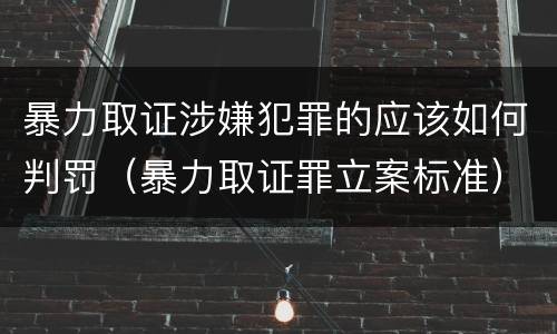 暴力取证涉嫌犯罪的应该如何判罚（暴力取证罪立案标准）