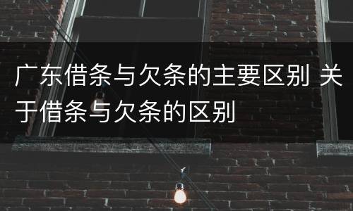 广东借条与欠条的主要区别 关于借条与欠条的区别