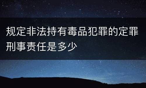 规定非法持有毒品犯罪的定罪刑事责任是多少