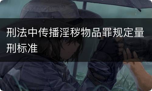 刑法中传播淫秽物品罪规定量刑标准