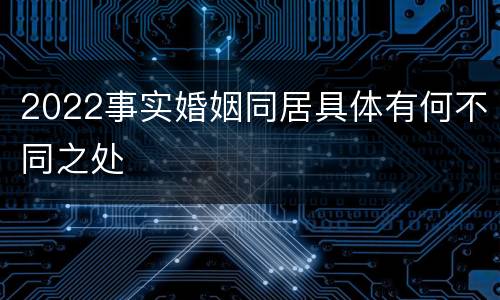 2022事实婚姻同居具体有何不同之处
