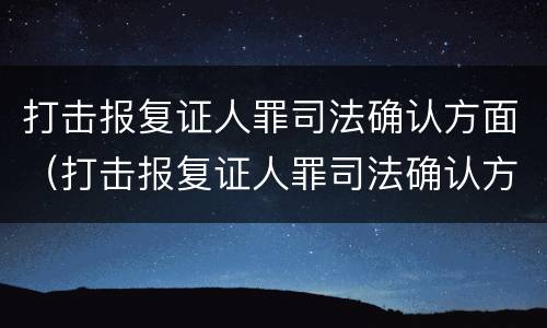 打击报复证人罪司法确认方面（打击报复证人罪司法确认方面的规定）