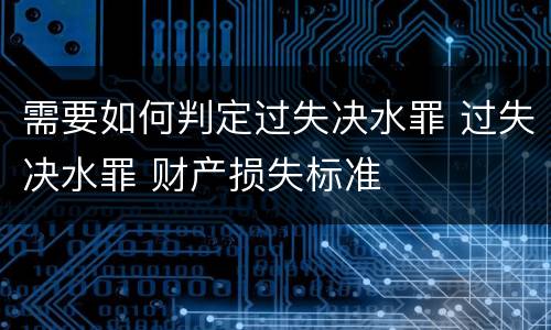 需要如何判定过失决水罪 过失决水罪 财产损失标准