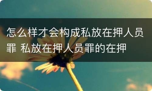 怎么样才会构成私放在押人员罪 私放在押人员罪的在押