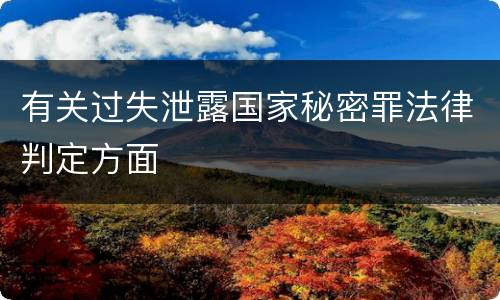 有关过失泄露国家秘密罪法律判定方面