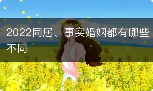 2022同居、事实婚姻都有哪些不同
