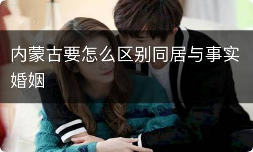 内蒙古要怎么区别同居与事实婚姻