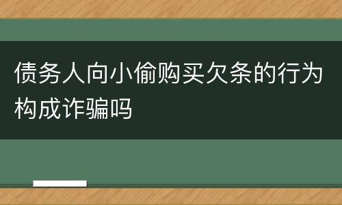 债务人向小偷购买欠条的行为构成诈骗吗