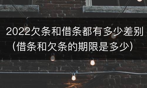2022欠条和借条都有多少差别（借条和欠条的期限是多少）