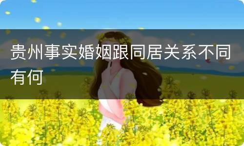 贵州事实婚姻跟同居关系不同有何