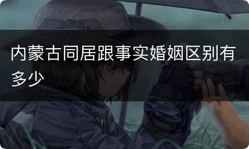 内蒙古同居跟事实婚姻区别有多少