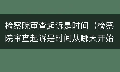 检察院审查起诉是时间(检察院审查起诉是时间从哪天开始算)