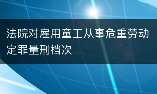法院对雇用童工从事危重劳动定罪量刑档次