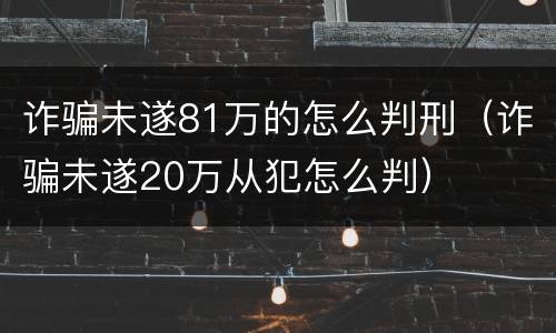 诈骗未遂81万的怎么判刑（诈骗未遂20万从犯怎么判）