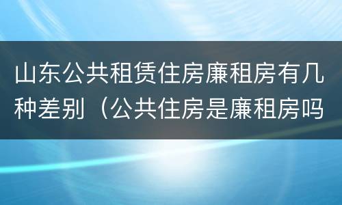 山东公共租赁住房廉租房有几种差别（公共住房是廉租房吗）