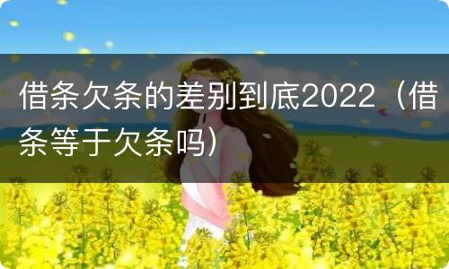 借条欠条的差别到底2022（借条等于欠条吗）