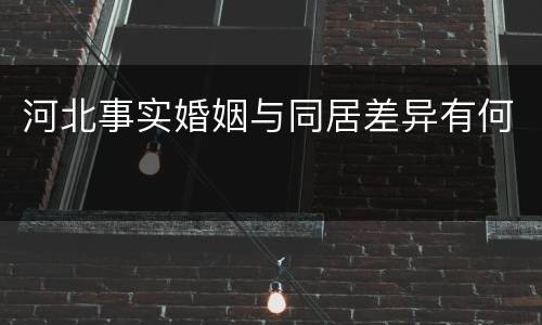 河北事实婚姻与同居差异有何
