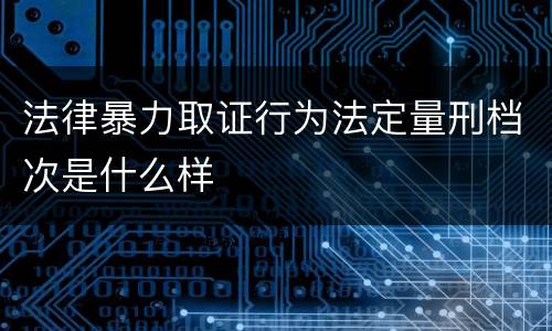 法律暴力取证行为法定量刑档次是什么样