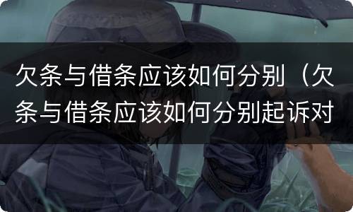 欠条与借条应该如何分别（欠条与借条应该如何分别起诉对方）