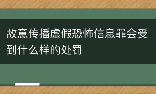 故意传播虚假恐怖信息罪会受到什么样的处罚