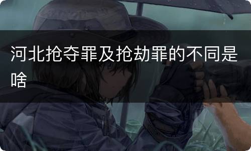 河北抢夺罪及抢劫罪的不同是啥