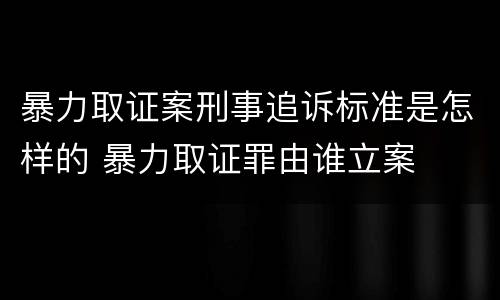 暴力取证案刑事追诉标准是怎样的 暴力取证罪由谁立案