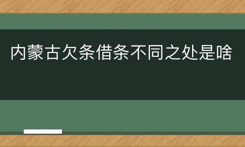 内蒙古欠条借条不同之处是啥