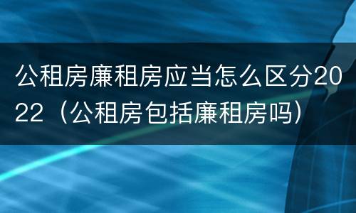 公租房廉租房应当怎么区分2022（公租房包括廉租房吗）